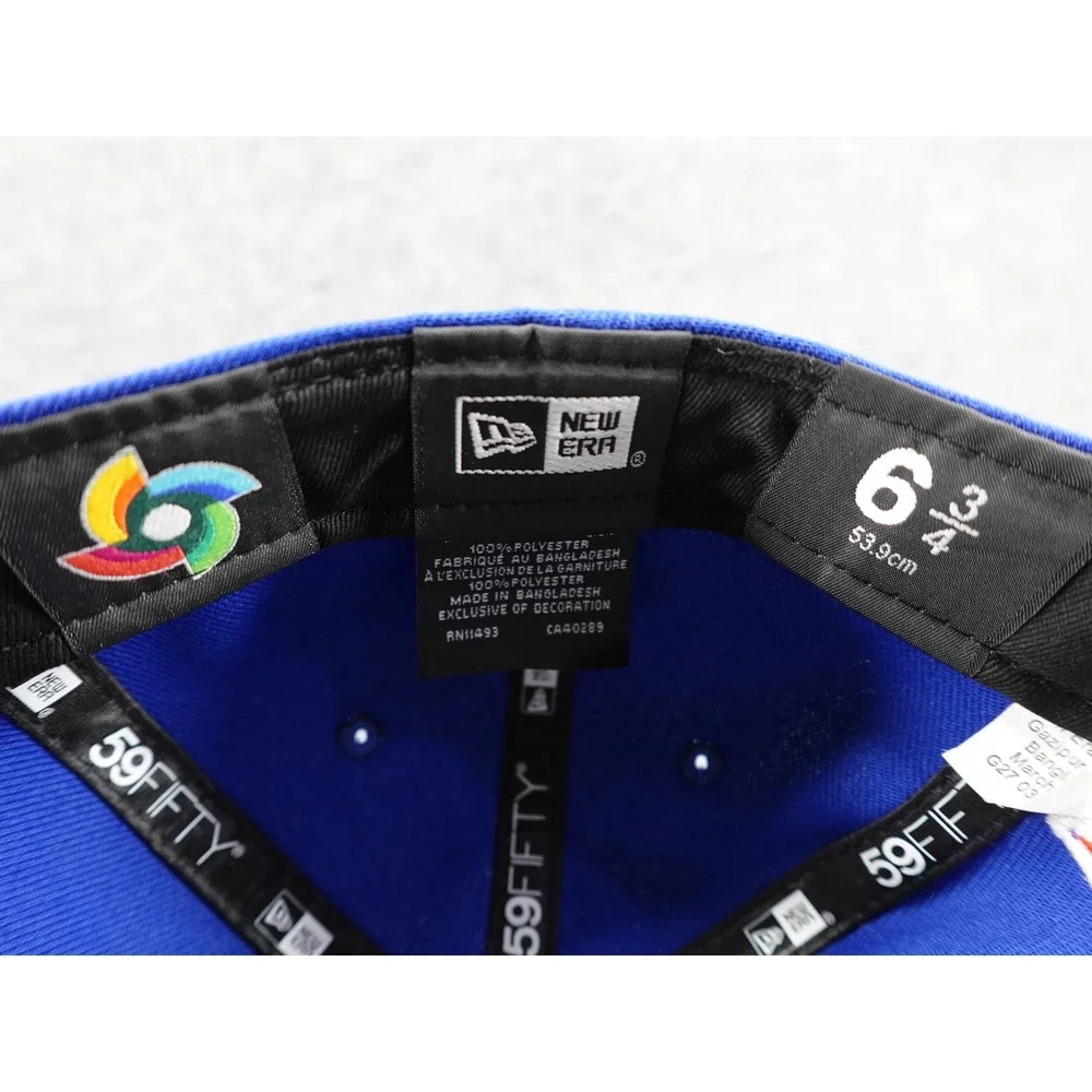 New Era 59FIFTY WBC Puerto Rico Hat Kids 6 3/4 Blue Excellent Fitted Cap